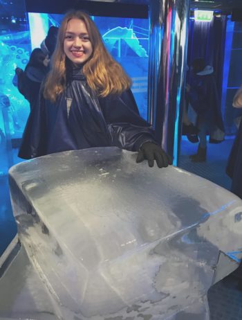 Dasha at ice table