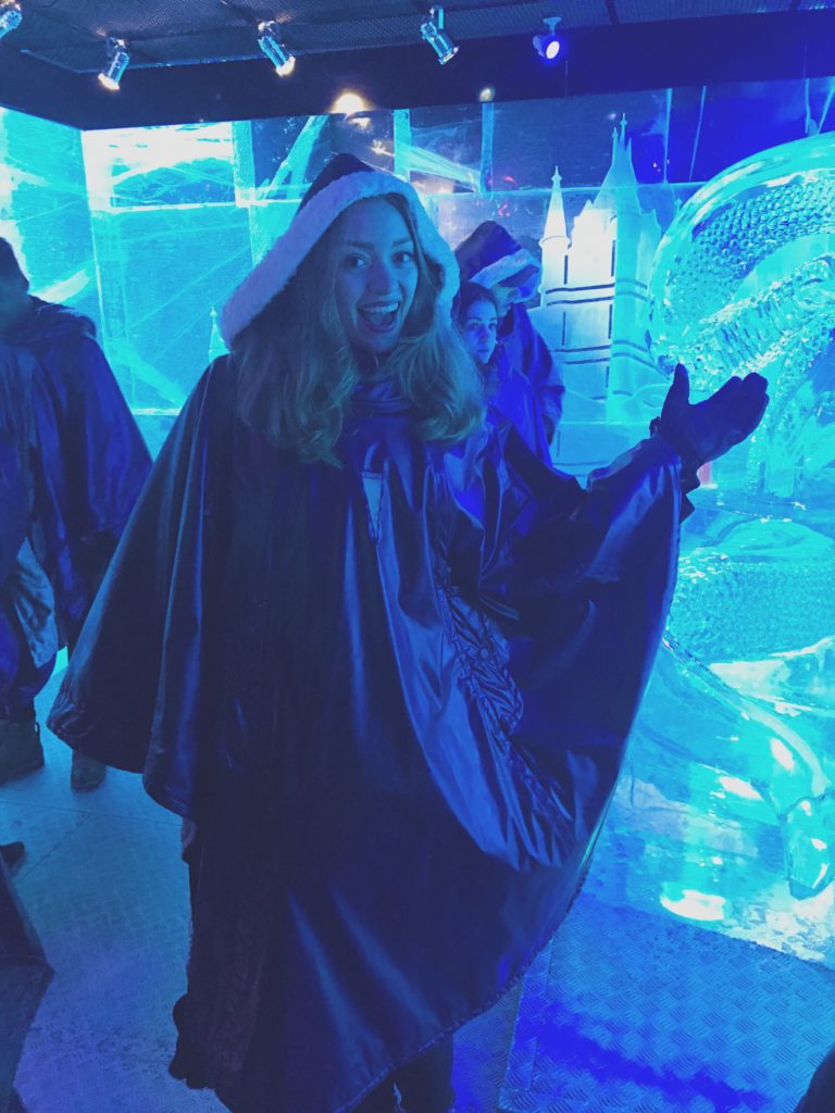 Dasha with ice sculptures