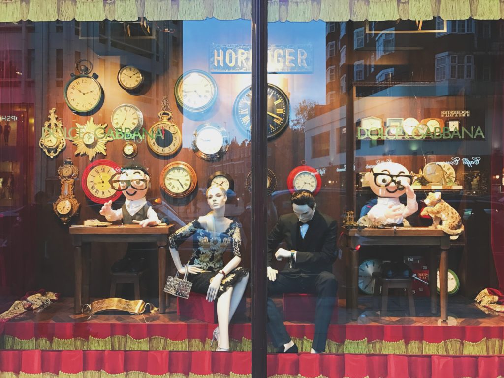 Harrods, D&G Christmas window display