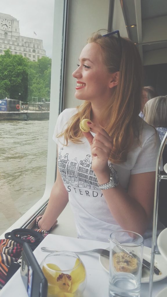 Dasha at the afternoon tea on Thames